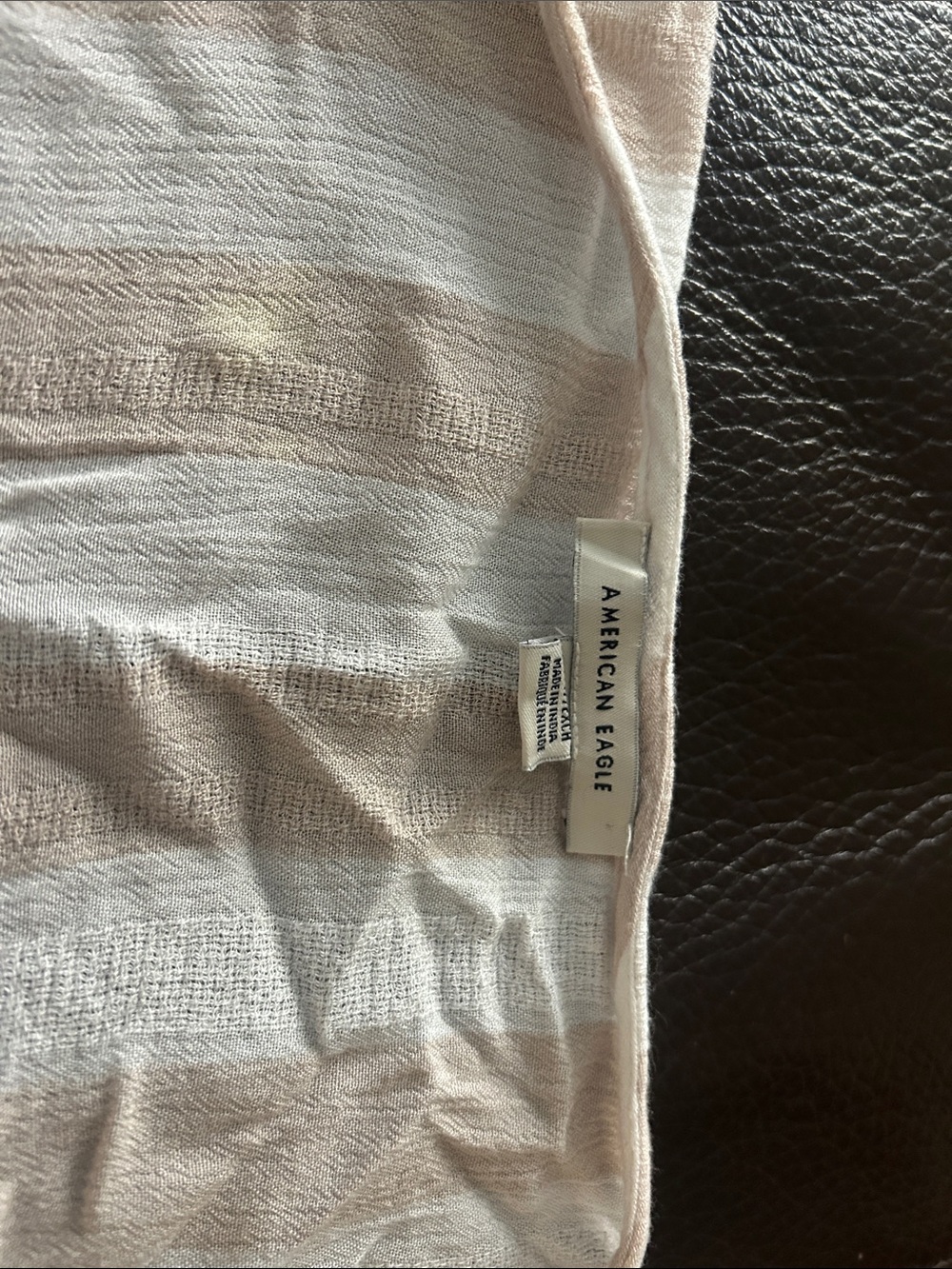 American Eagle Outfitters Cream Striped Wide-Leg Pants with matching wrap shirt - Picture 3 of 6